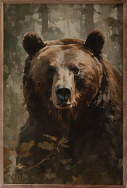Image of Framed Art- Brown Bear Portrait