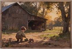 Image of Framed Art- Playing In the Dirt