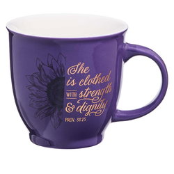 Image of She is Clothed with Strength & Dignity Purple Mug