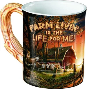 Sculpted Mug Farm Living is the Life for Me! 16 oz.