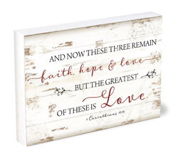 Image of Shelfie Sitter Faith Hope and Love 4×5