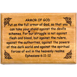 Image of Armor of God Olive Wood Magnet