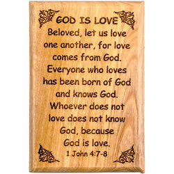Image of God is Love Olive Wood Magnet