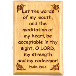 Image of O Lord My Redeemer Olive Wood Magnet