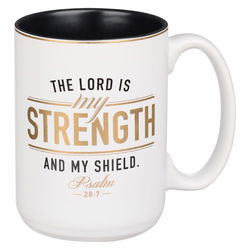 Image of Ceramic Mug Strength and Shield White / Black