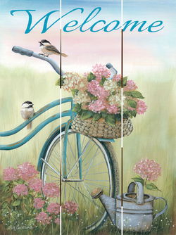 Image of Pallet Art Old Bike Welcome 9×12