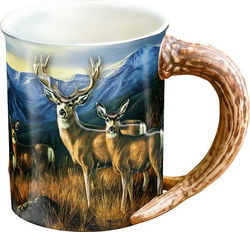 Image of Sculpted Mug Last Glance – Mule Deer 16 oz. – in Reprint