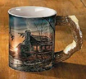 Sculpted Mug Golden Retreat - Cabin 16 oz.