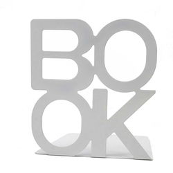 Image of Book Ends White BOOK Square Set of 2
