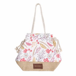 Image of Canvas Tote with Rope Handles Blessed