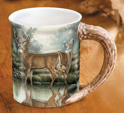 Image of Sculpted Mug Tranquil Waters (Deer) 16 oz