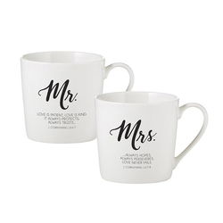 Image of Café Mug – Mr & Mrs set Bone China 14 oz – No ETA