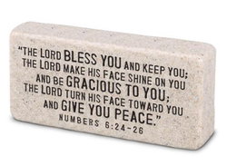 Image of Tabletop Scripture Block Blessed 2.25’H