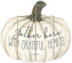 Image of Shaped Pallet Art Gather Here 10×12