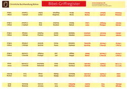 Image of Bibel Index-Karten Bibelgriffregister (German Bible tabs)