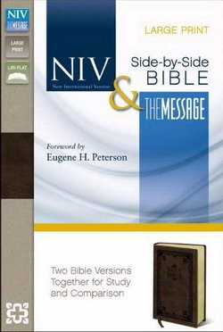 Image of NIV & Message Side-By-Side Bible/Large Print-Brown Duo-Tone