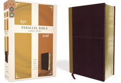 Image of KJV, Amplified, Parallel Bible, Large Print, Leathersoft, Tan/Burgundy