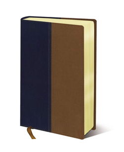 Image of NIV & KJV Side-By-Side Bible/Large Print-Navy/Tan Duo-Tone