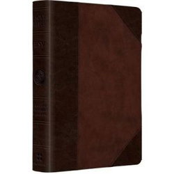 Image of ESV Large Print Compact Bible TruTone, Brown/Walnut, Portfolio Design