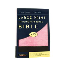 Image of KJV Large Print Thinline Reference Chocolate/Pink – Flexisoft