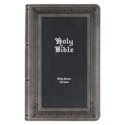 Image of KJV Giant Print Bible TwoTone Gray and Black Faux Leather