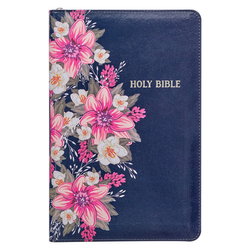 Image of KJV Deluxe Gift Bible Printed Floral Faux Leather with Zipper