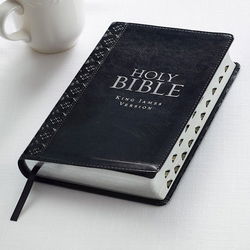 Image of KJV Black Faux Leather Deluxe Gift Bible with Thumb Index