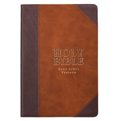 Image of KJV Brown Faux Leather Large Print Thinline Bible