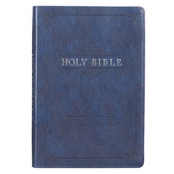 Image of KJV Blue Faux Leather Large Print Thinline Bible with Thumb Index