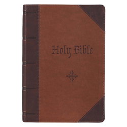 Image of KJV Two-tone Brown Faux Leather Giant Print Full-size Bible
