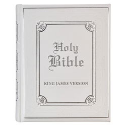 Image of KJV White Faux Leather Family Bible HC Padded