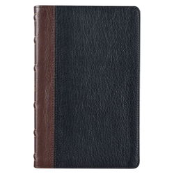 Image of KJV Two-tone Brown and Black Full Grain Leather Deluxe Gift Bible