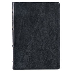 Image of KJV Black Full Grain Leather Large Print Thinline – Thumb Index