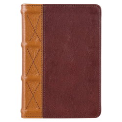 Image of KJV Compact Saddle Tan and Butterscotch Large Print