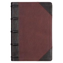 Image of KJV Tawny and Dark Brown Full Grain Leather Giant Print – Thumb Index