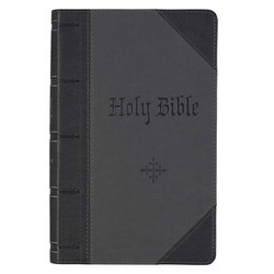 Image of KJV Black and Gray Two-tone Faux Leather Giant Print Standard-size – Thumb Index