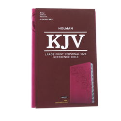Image of KJV Large Print Reference Bible, Pink Leathertouch Indexed