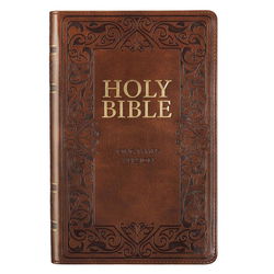 Image of KJV Medium Brown Faux Leather Deluxe Gift Bible – Thumb Index