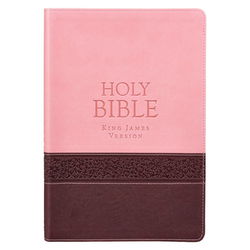 Image of KJV Pink and Brown Large Print Faux Leather Thinline