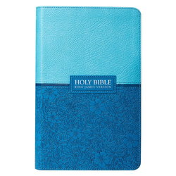 Image of KJV Blue Two-tone Faux Leather Giant Print