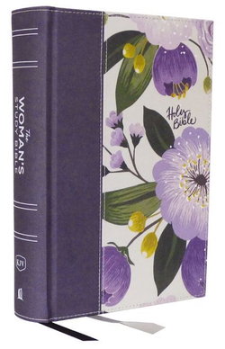 Image of KJV Woman’s Study Bible Cloth Over Board, Purple Floral