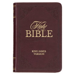 Image of KJV Compact Bible with Zippered Closure – Burgundy