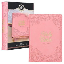 Image of KJV Pink Bible with Thumb Index and Zippered Closure