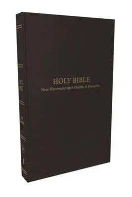 KJV, Pocket New Testament with Psalms and Proverbs, Black Leatherflex, Red Lettt