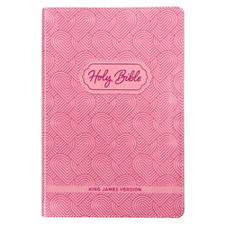 Image of KJV Blossom Pink Heart Faux Leather Kid’s Bible