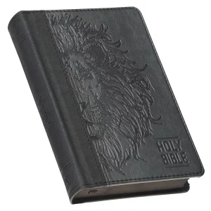 KJV Bible Compact Faux Leather, Black/Gray
