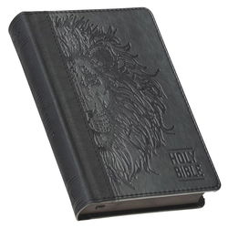 Image of KJV Bible Compact Faux Leather, Black/Gray