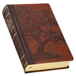 Image of KJV Bible Giant Print Faux Leather Hardcover Brown Trust Tree