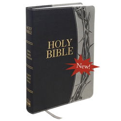 Image of KJV Giant Print Bible | Grey w/ Crown | Simulated Leather Indexed
