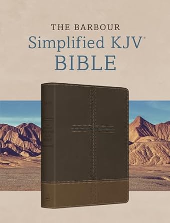 Image of KJV The Barbour Simplified Bible–Deluxe Edition [Two-Tone Brown Stitched Cross]